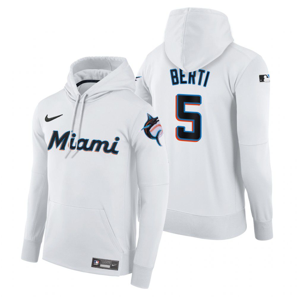 Men Miami Marlins #5 Berti white home hoodie 2021 MLB Nike Jerseys->los angeles dodgers->MLB Jersey